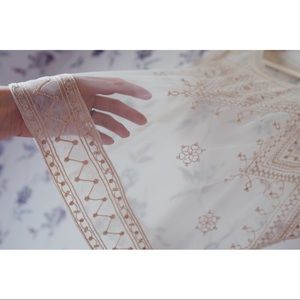 Free People Sheer Embroidered Box Top